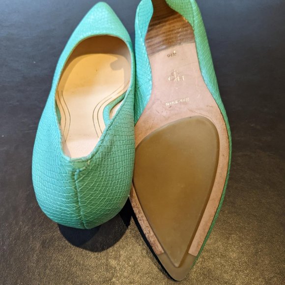 Cole Haan Womens NikeAir Mint Green Leather Snakeskin High Heel Pumps Sz 9.5  B - Picture 5 of 6